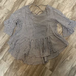 Stripped peplum